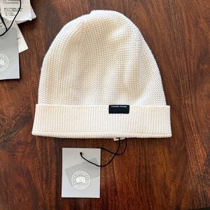 Canada Goose Cream Knit Beanie